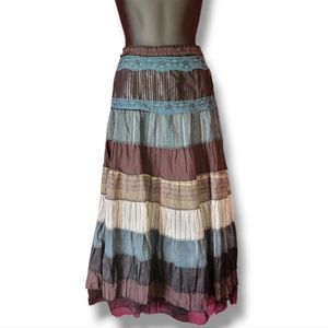 Des Fille a la Vanille Hand Crafted Patchwork Skirt Sz Sm